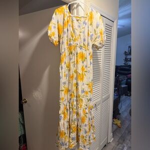 Billabong Floral Dress - Yellow and Blue